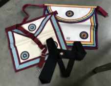 2 Masonic aprons & a tie