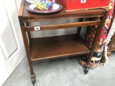 An oak tea trolley