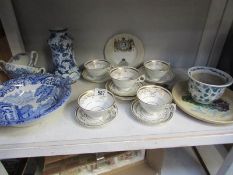 A mixed lot of tea ware and blue and white