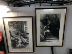 A pair of framed and glazed prints of musicians