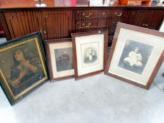 4 framed and glazed portraits