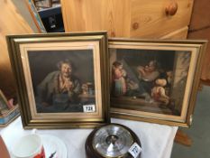 2 framed and glazed German prints