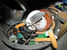 A large bucket of tools