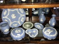 9 pieces of Wedgwood Jasper ware