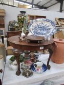A mixed lot of china and glass including Gilson teapot and stand, Mason posy vase, Melba Toby jug,