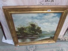 An oil on canvas signed Barker '73