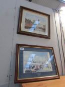 2 framed and glazed prints