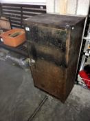 A metal workshop cabinet