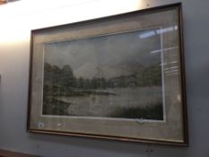 A framed and glazed rural scene