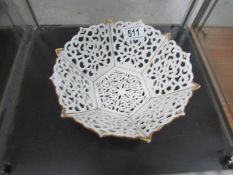 A fretwork porcelain dish