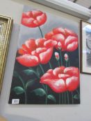 A print on canvas of poppies