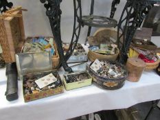 A large quantity of haberdashery and tins of buttons