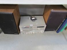 A tape deck and speakers