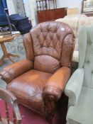 A tan leather chair