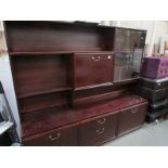 A mahogany effect wall unit