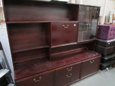 A mahogany effect wall unit