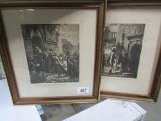 A pair of framed and glazed engravings