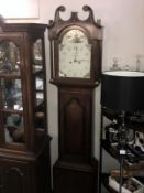 A mahogany 8 day painted dial Grandfather clock, Unwin & Holt,