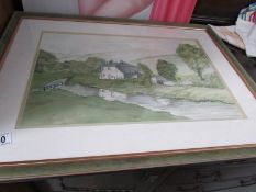 A framed and glazed rural watercolour