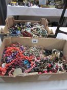 2 boxes of costume jewellery