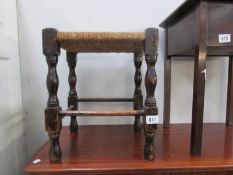 A rope top stool