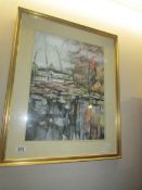 A framed and glazed rural watercolour