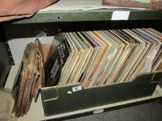 A shelf of LP and 78 rpm records