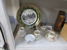 A mixed lot of china including 2 James Kent cups and saucers,