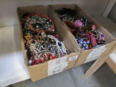 2 boxes of costume jewellery