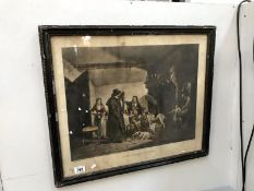 A framed and glazed print 'inside a country mansion'