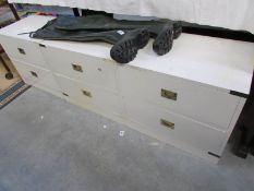 3 white 2 drawer chests