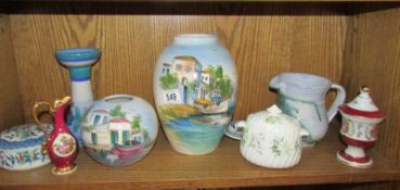 A mixed lot including vases,