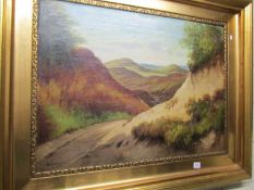 A large gilt framed oil on canvas signed V Lciozzel?,