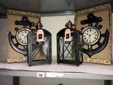2 anchor clocks & 2 lanterns
