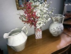 2 Victorian jugs & a modern vase