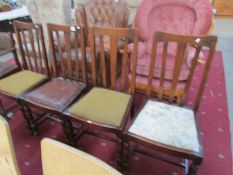 A set of 4 oak chairs