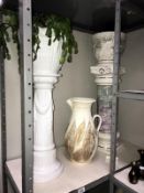 2 jardiniers on stands (both A/F) & a large ewer