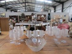 A mixed lot of glass ware including cake stand