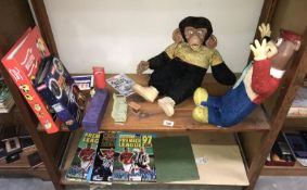 A collection of vintage & other toys including Yogi Bear, dolls house furniture, tazo's,