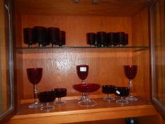 A mixed lot of red glass