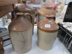 A large stoneware pot and 3 others,
