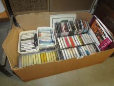 A box of cassette tapes