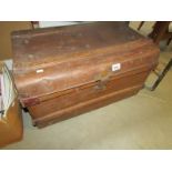 An old tin trunk