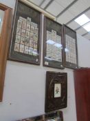 3 framed and glazed sets of reproduction Will's cigarette cards and one other