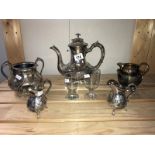 A quantity of silver plate including coffee pot & jugs etc.