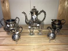 A quantity of silver plate including coffee pot & jugs etc.