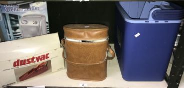 A vintage Thermos flask set and other items