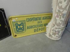 A French enamel sign - Co-operative agricole.