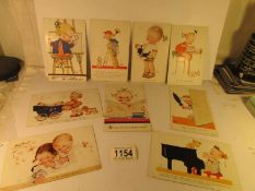 9 Mabel Lucie Attwell postcards (7 with stamps)