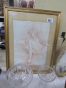 A drawing of a seated nude by Joseph Smedley,